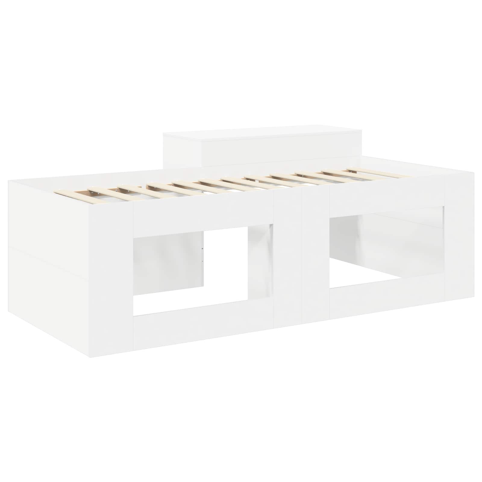 Børneseng med skrivebord Hvid 75 x 190 cm Konstrueret træ