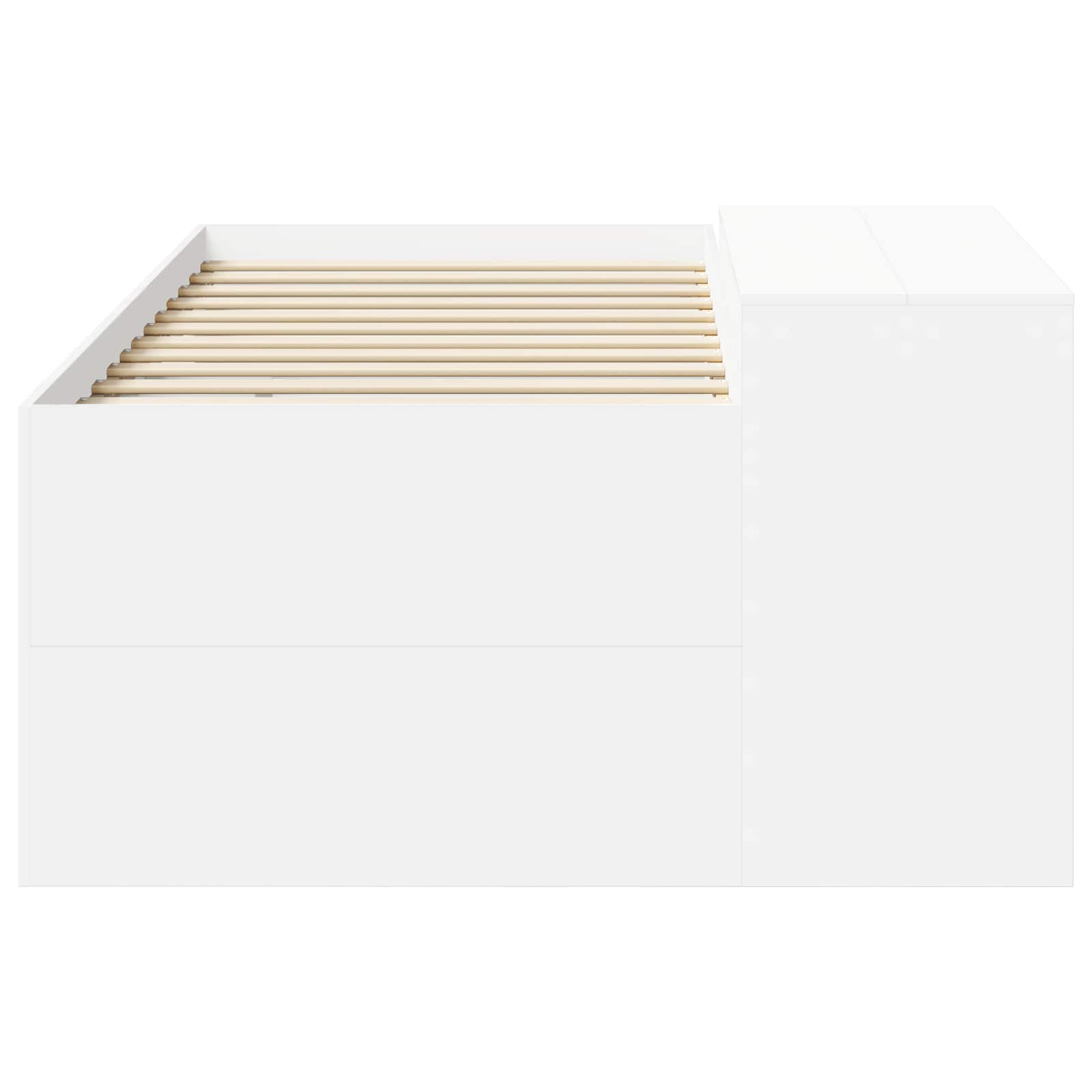 Børneseng med skrivebord Hvid 75 x 190 cm Konstrueret træ