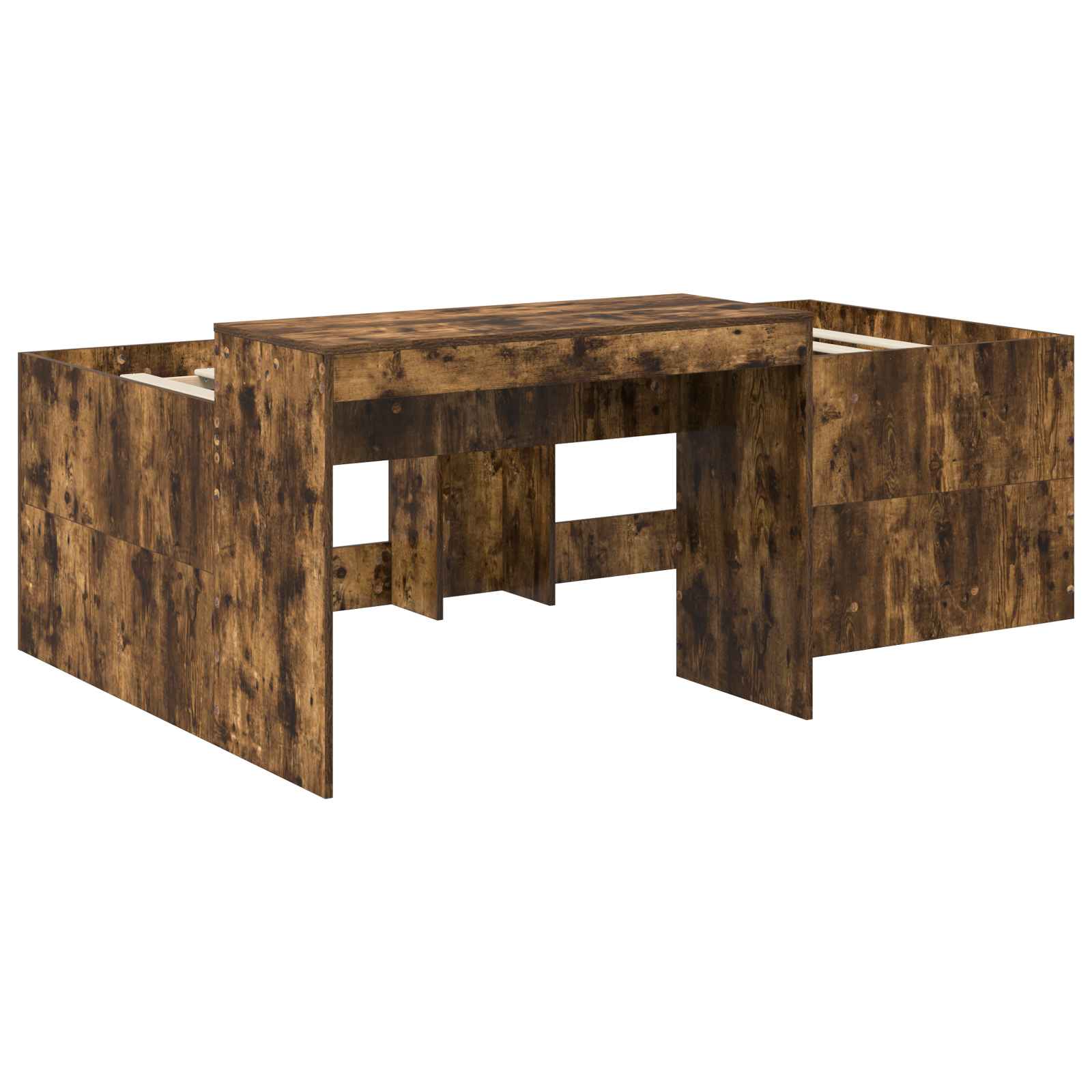Børneseng med skrivebord Røget eg 75 x 190 cm Konstrueret træ