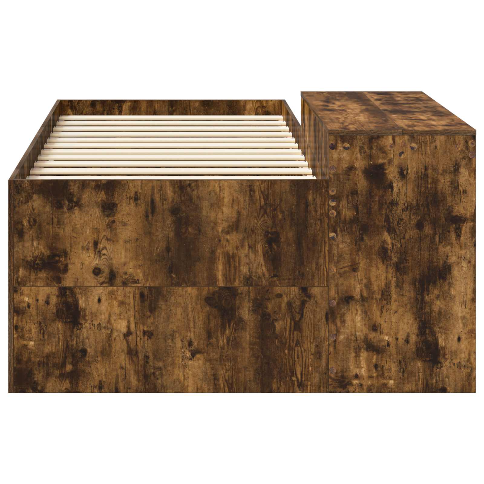 Børneseng med skrivebord Røget eg 75 x 190 cm Konstrueret træ