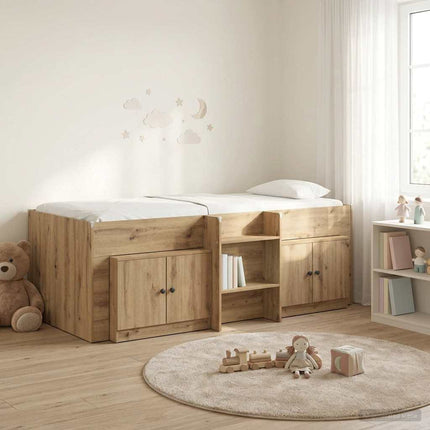 Loft seng ramme med skab 3 stk. Artisan-eg Konstrueret træ