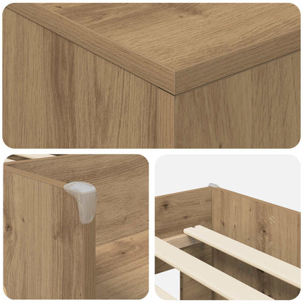 Loft seng ramme med skab 3 pcs Artisan-eg Konstrueret træ