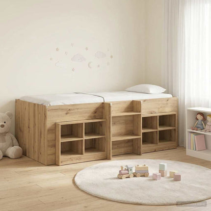 Loft seng ramme med skab 3 stk. Artisan-eg Konstrueret træ