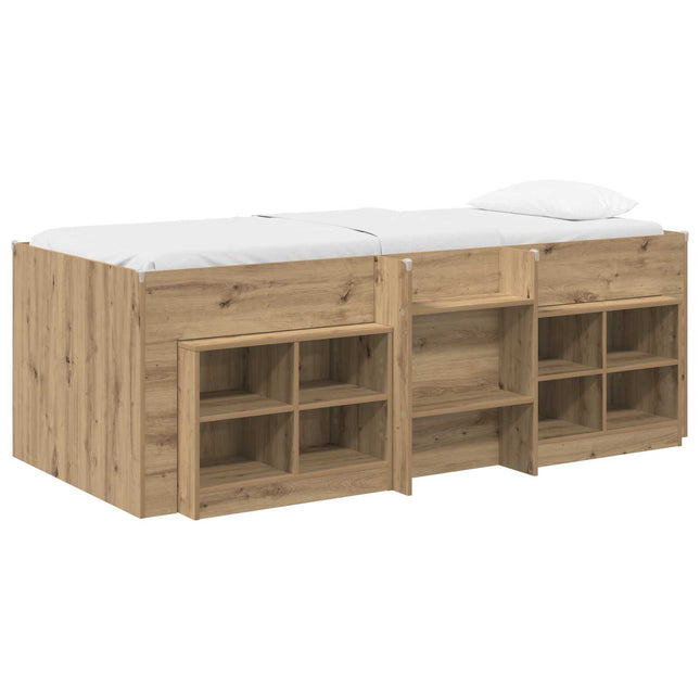 Loft seng ramme med skab 3 stk. Artisan-eg Konstrueret træ