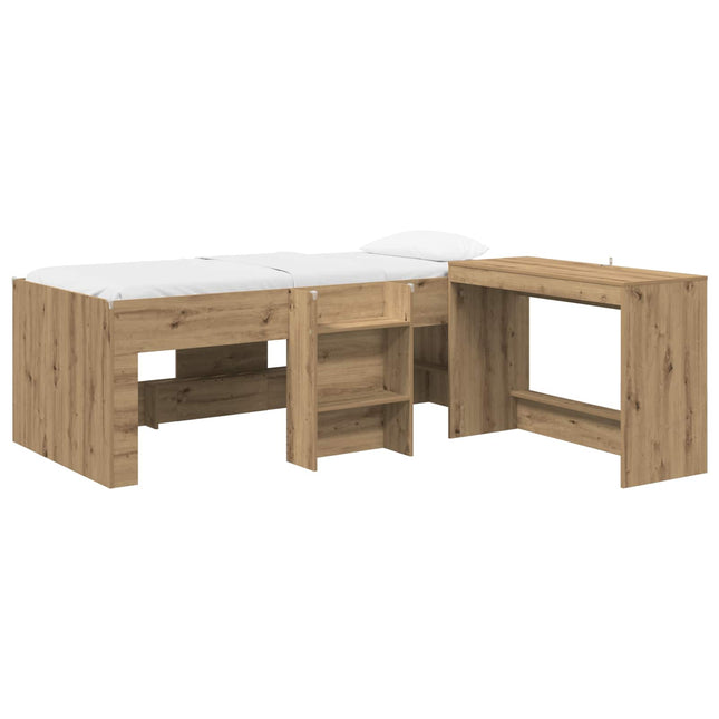 Børneseng med skrivebord 2 stk. Artisan-eg Konstrueret træ