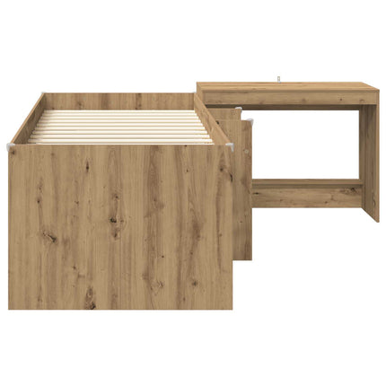 Sengestel med Skrivebord 2 stk. Artisan-eg Konstrueret træ