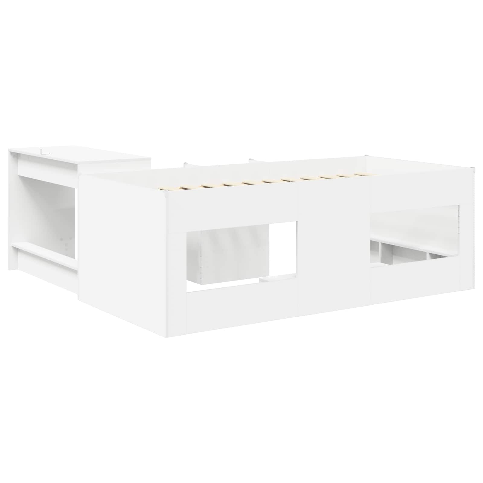 Børneseng med skrivebord Hvid 98,5 x 200 cm Konstrueret træ