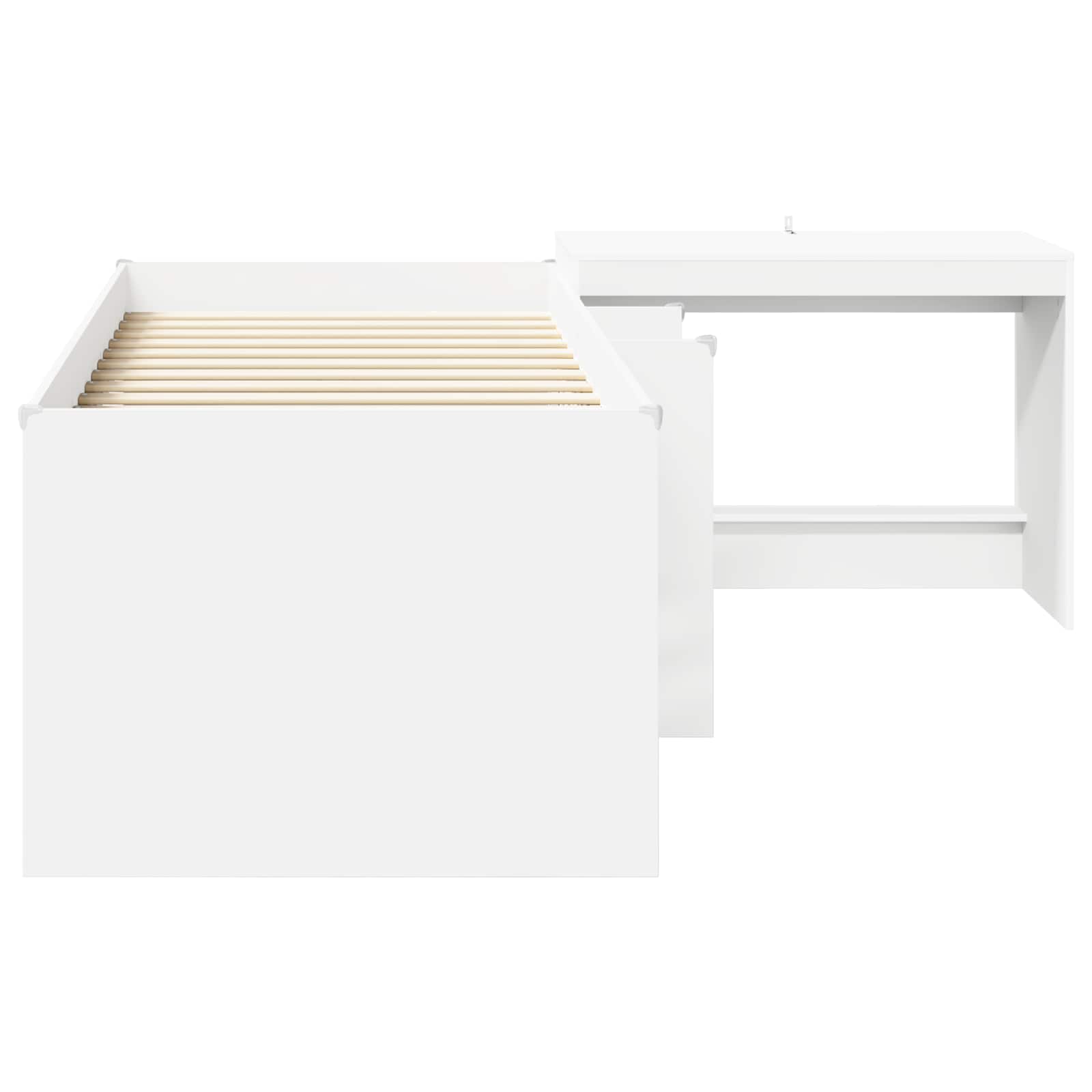 Børneseng med skrivebord Hvid 98,5 x 200 cm Konstrueret træ