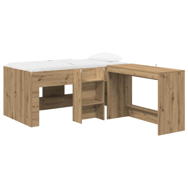 Børneseng med skrivebord 2 stk. Artisan-eg Konstrueret træ