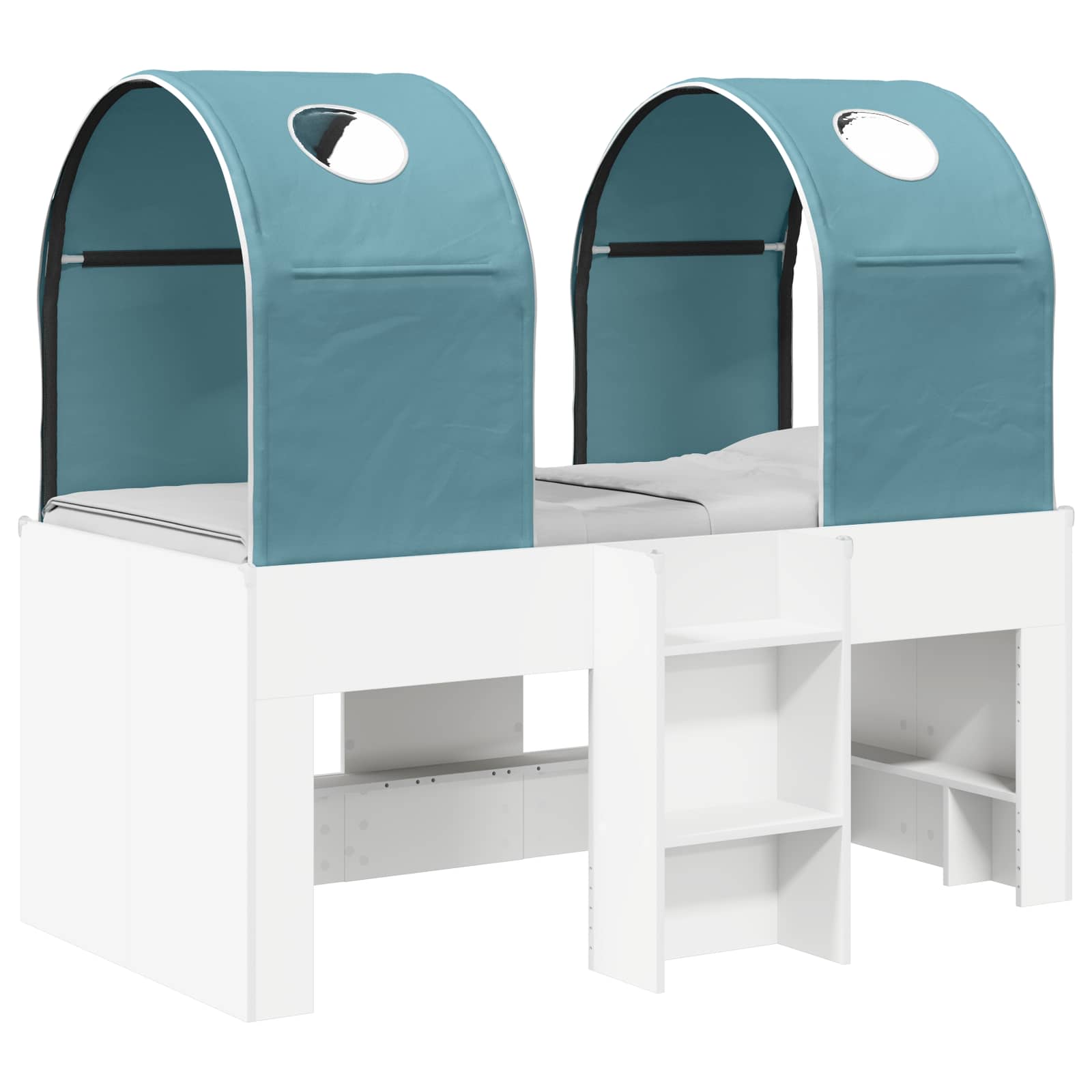 Seng med Tunnel 4 pcs Hvid og lyseblå Konstrueret træ