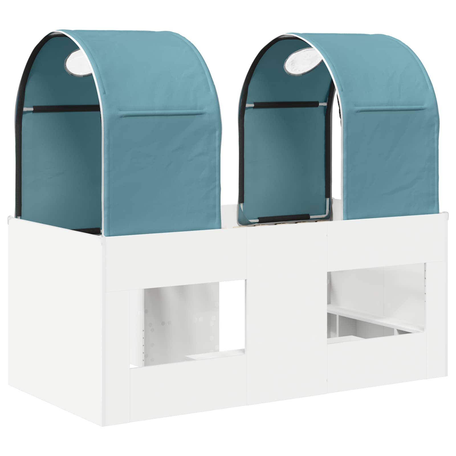 Seng med Tunnel 4 pcs Hvid og lyseblå Konstrueret træ