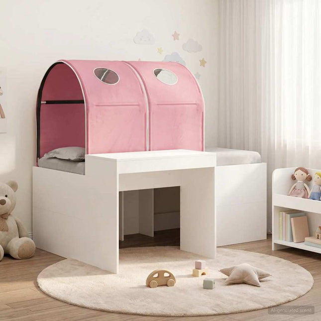 Seng med Tunnel 3 stk. Artisian Eg og Pink Konstrueret træ