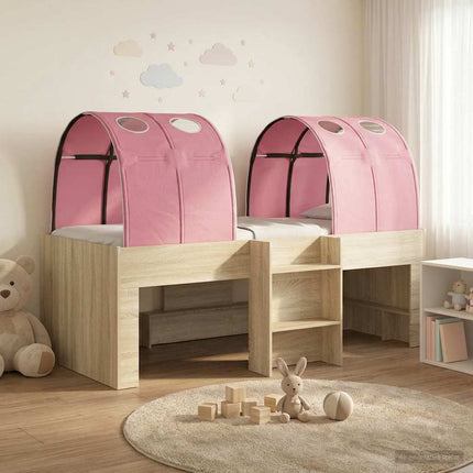 Kids'høj seng med tunnel Sonoma-eg og pink Konstrueret træ