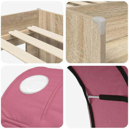 Seng med Tunnel 4 pcs Sonoma og Pink Konstrueret træ