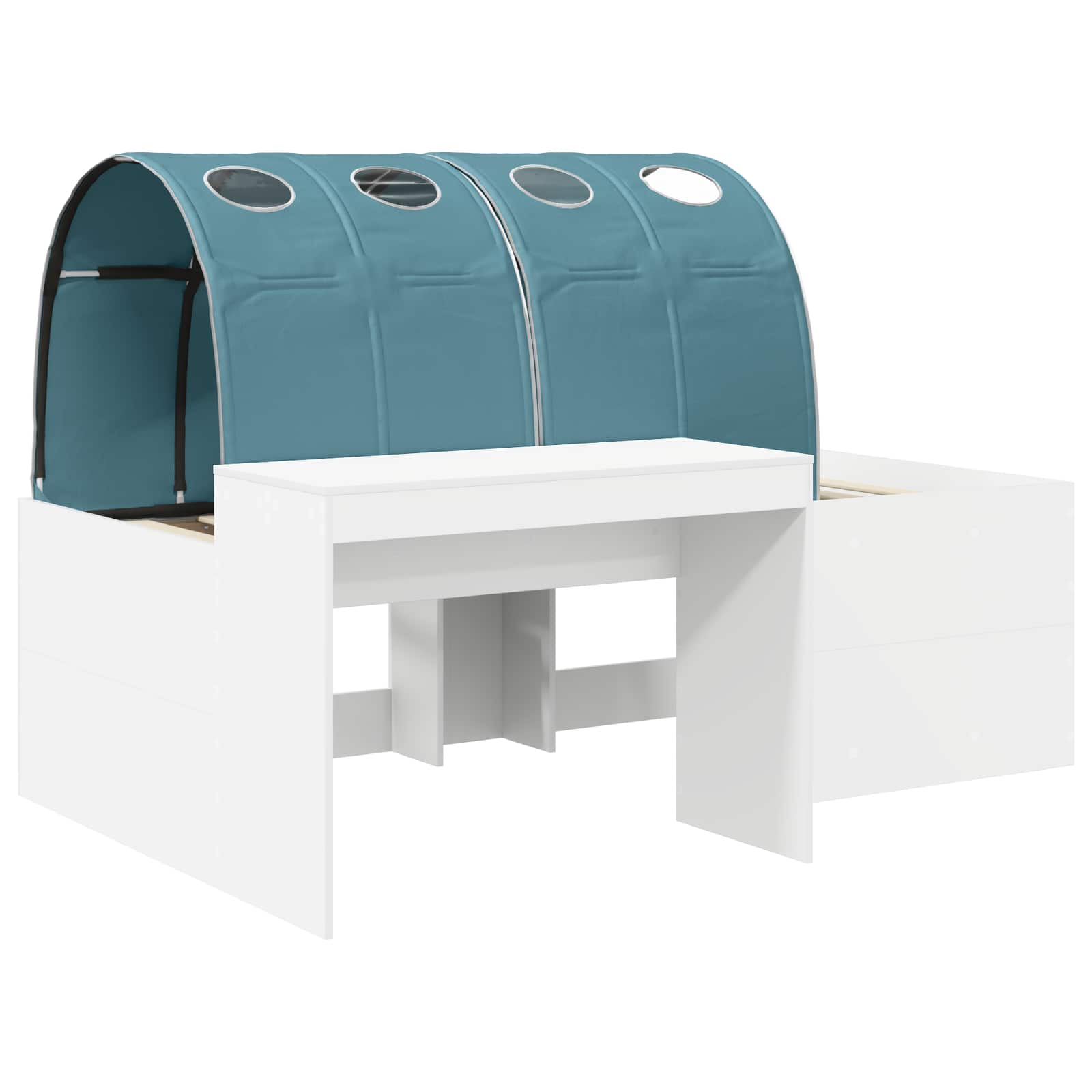 Sengestel med tunnel 3 pcs Hvid og lyseblå Konstrueret træ