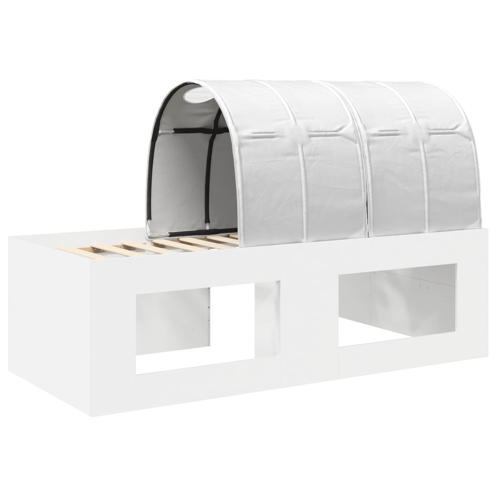 Sengestel med tunnel med hylde 3 pcs Hvid Konstrueret træ