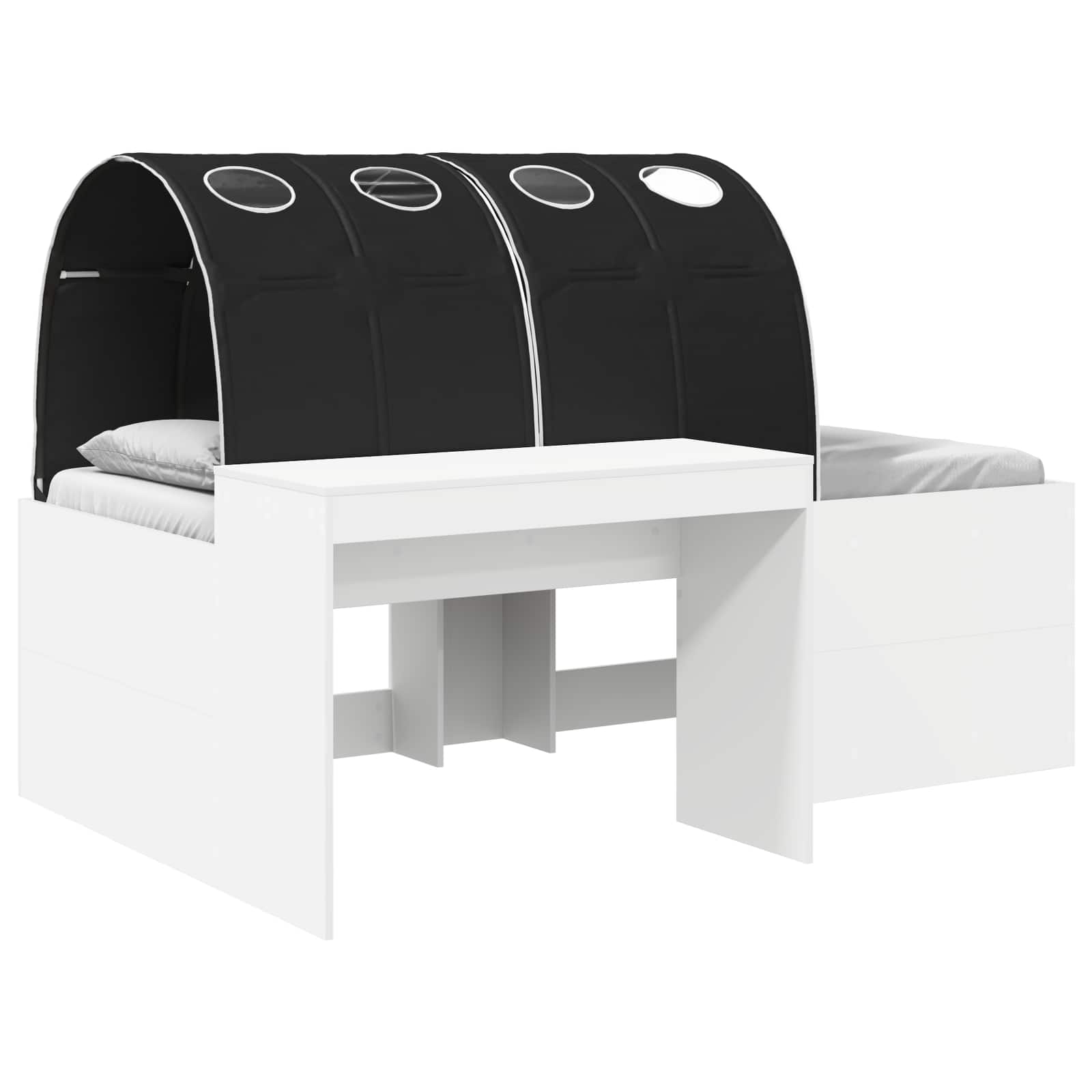 Seng med Tunnel 4 pcs Artisian Eg og Sort Konstrueret træ
