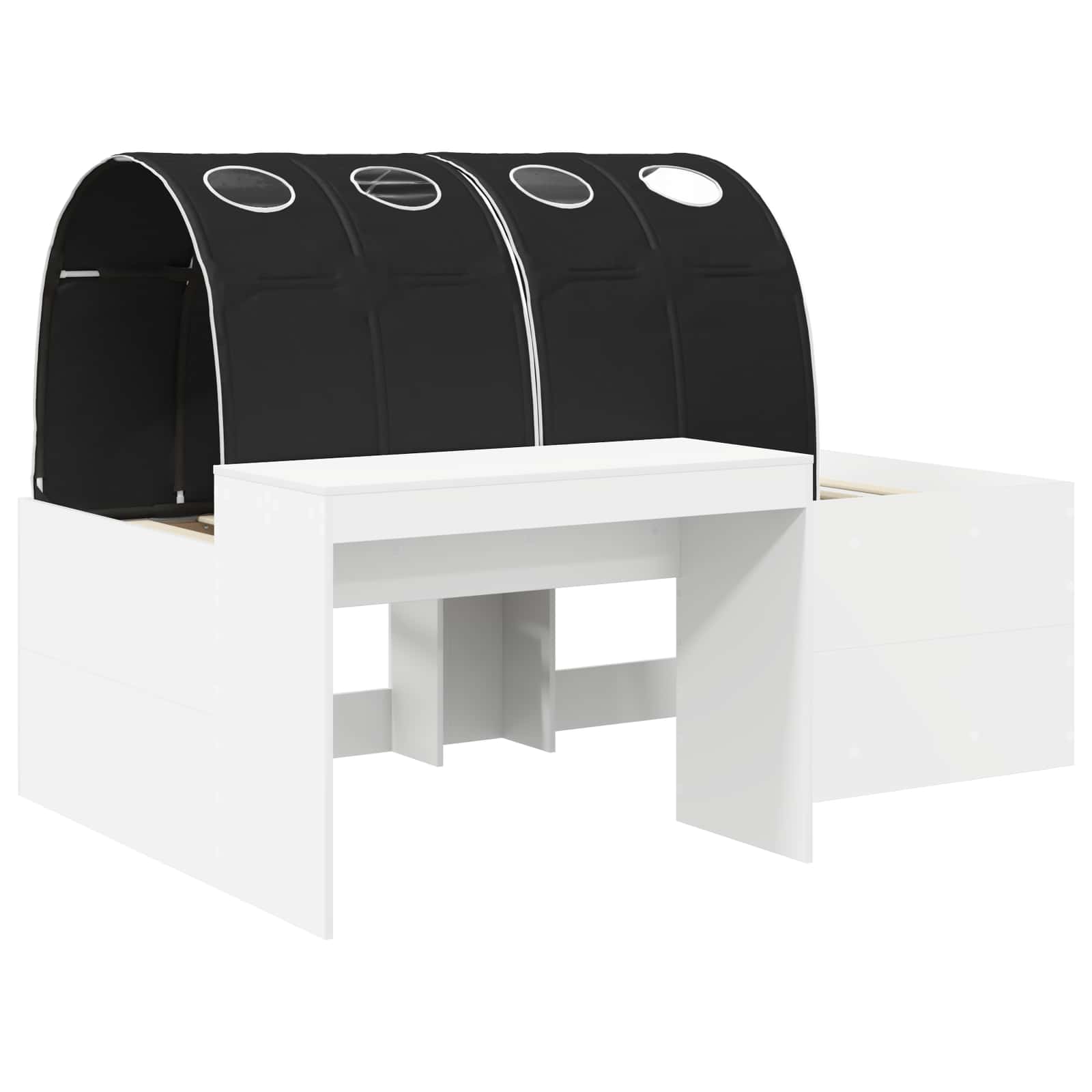 Seng med Tunnel 4 pcs Artisian Eg og Sort Konstrueret træ