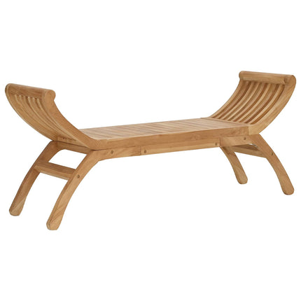 Havebænk 2 -Seater 126 cm Massiv Teaktræ Naturfarvet
