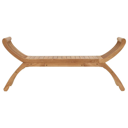 Havebænk 2 -Seater 126 cm Massiv Teaktræ Naturfarvet