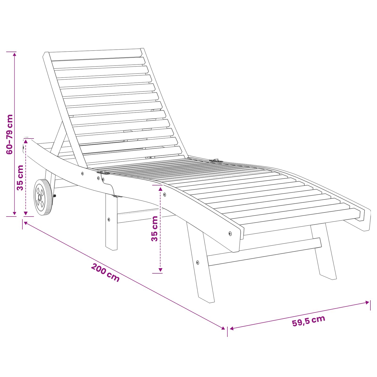 Solstol Brun Massiv Teaktræ