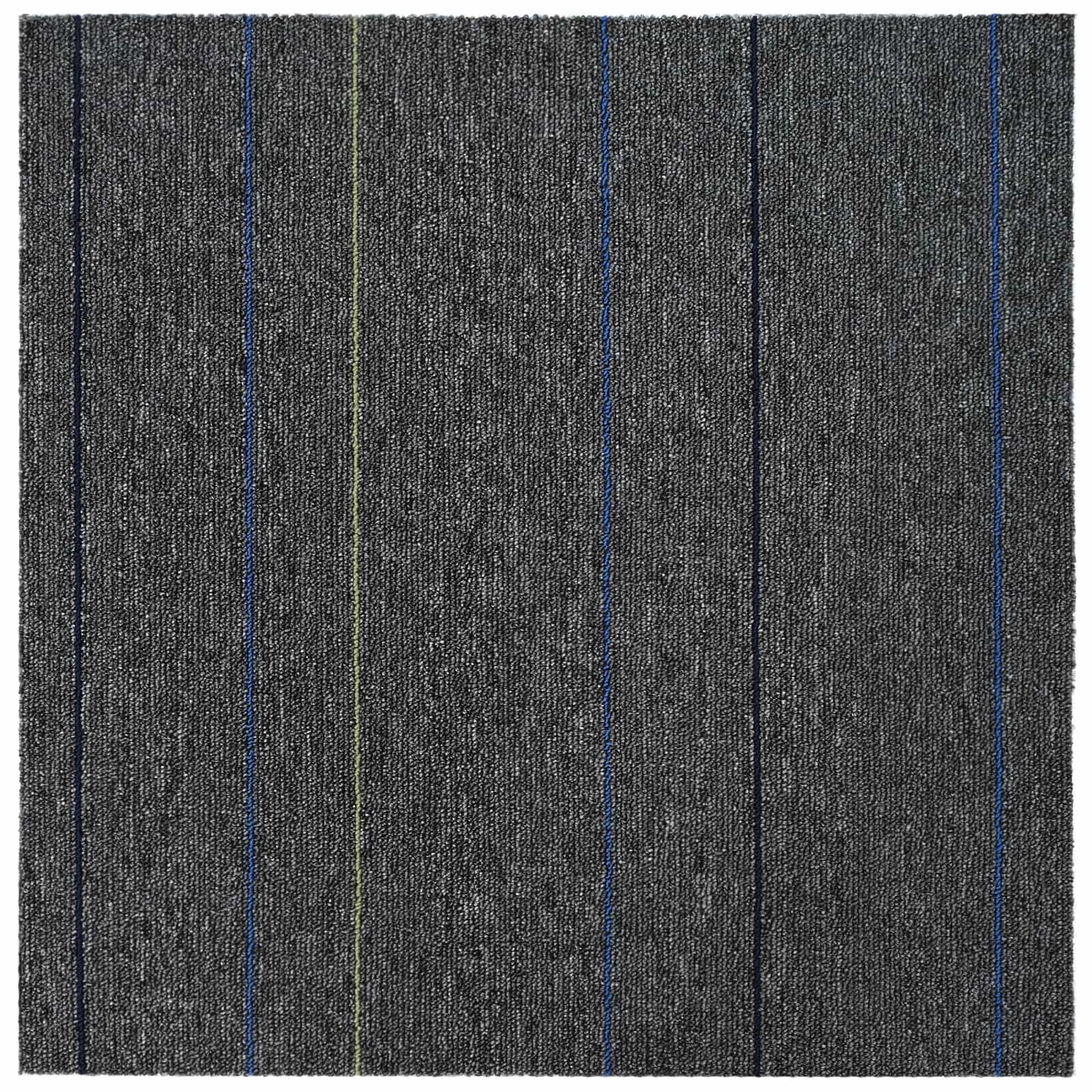 Tæppeflise Mellemgrå med Striber 50 x 50 cm 36 pcs