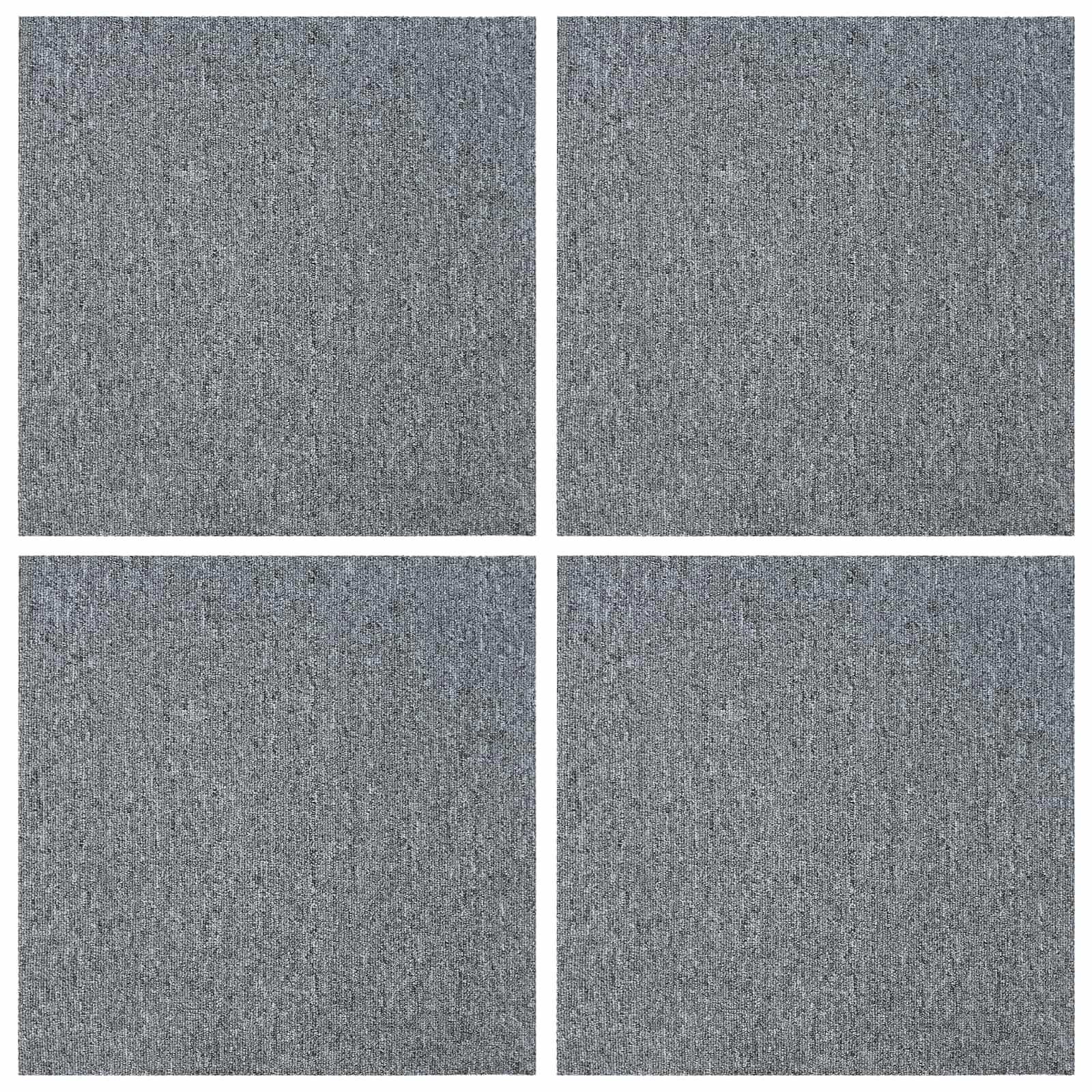 Tæppeflise Lysegrå 50 x 50 cm 4 pcs PP og Bitumen
