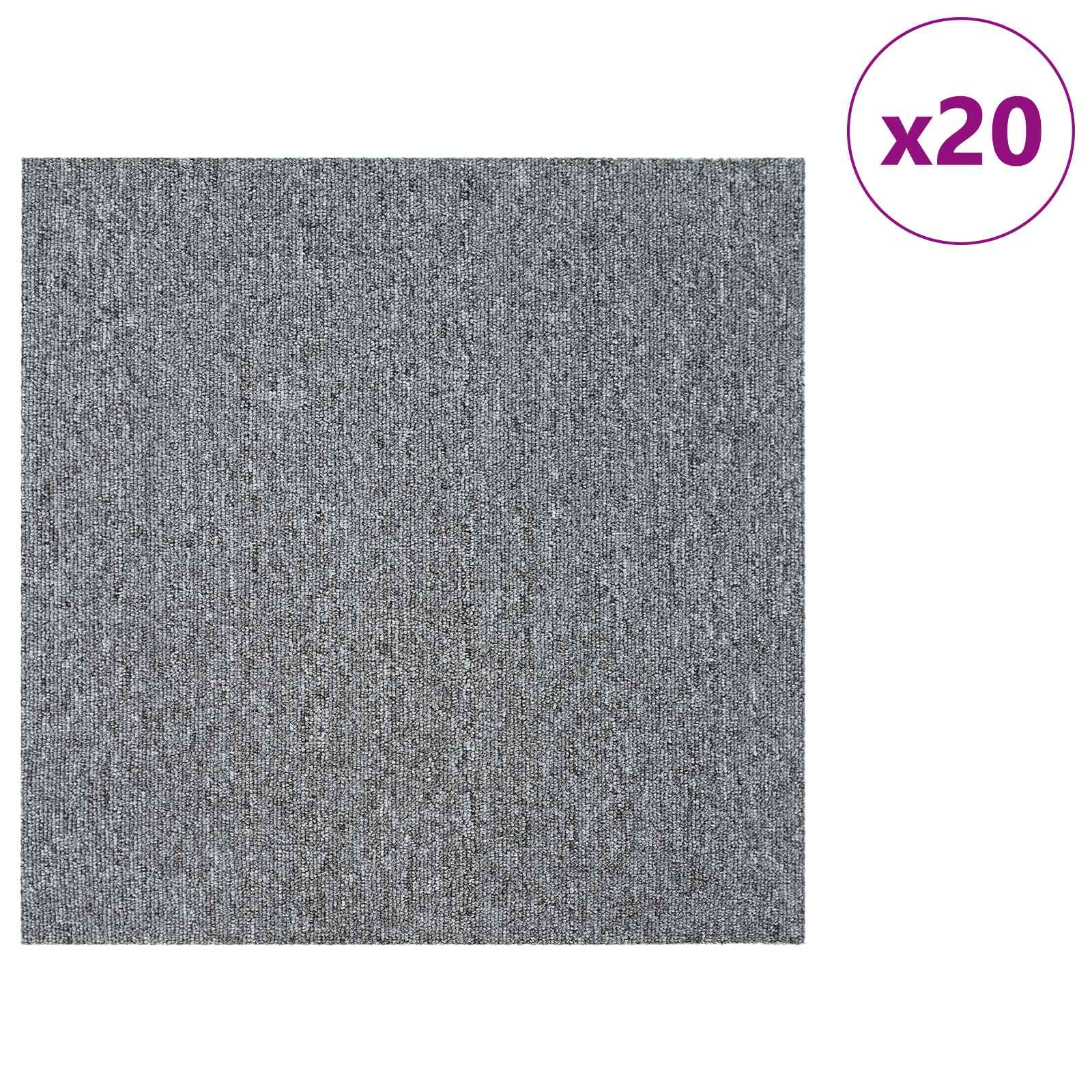 Tæppeflise Lysegrå 50 x 50 cm 20 pcs PP og Bitumen