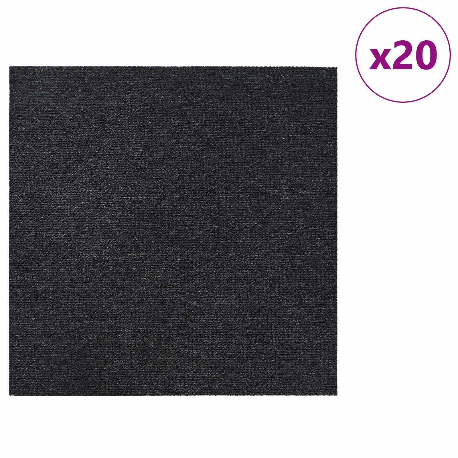 Tæppeflise Mørkegrå 50 x 50 cm 20 pcs PP og Bitumen