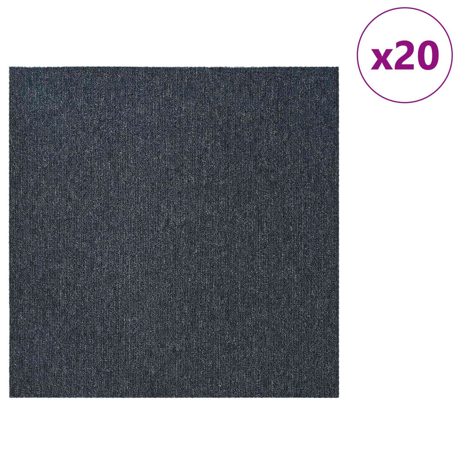 Tæppeflise Blå Grå 50 x 50 cm 20 pcs PP og Bitumen