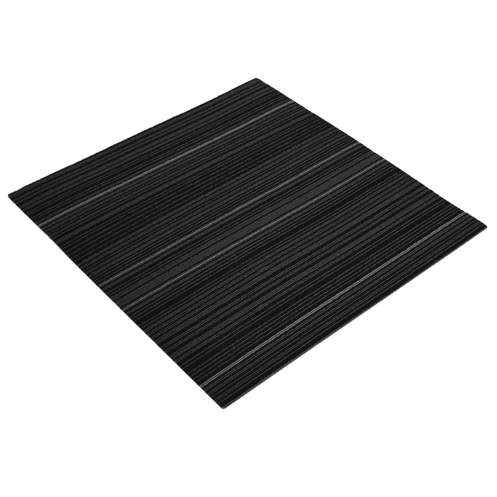 Tæppeflise Stribet Mørkegrå 50 x 50 cm 36 pcs PP og Bitumen