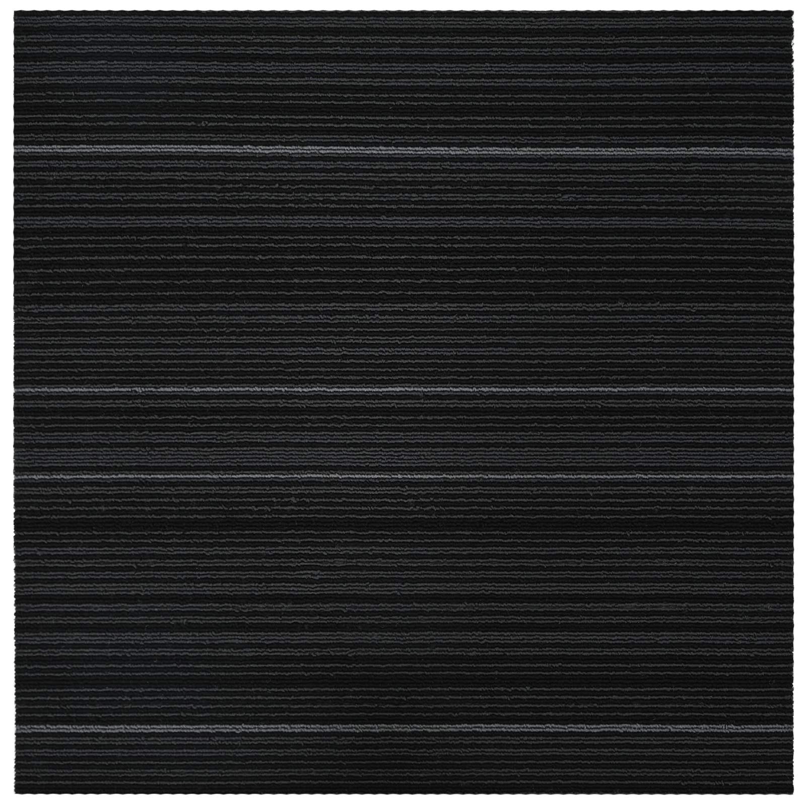 Tæppeflise Stribet Mørkegrå 50 x 50 cm 36 pcs PP og Bitumen