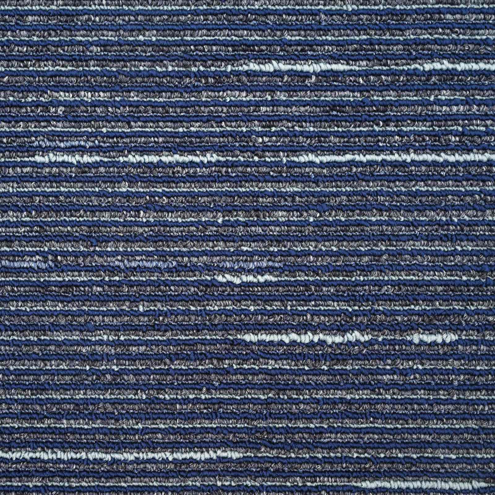 Tæppeflise Stripet Blå 50 x 50 cm 36 pcs PP og Bitumen