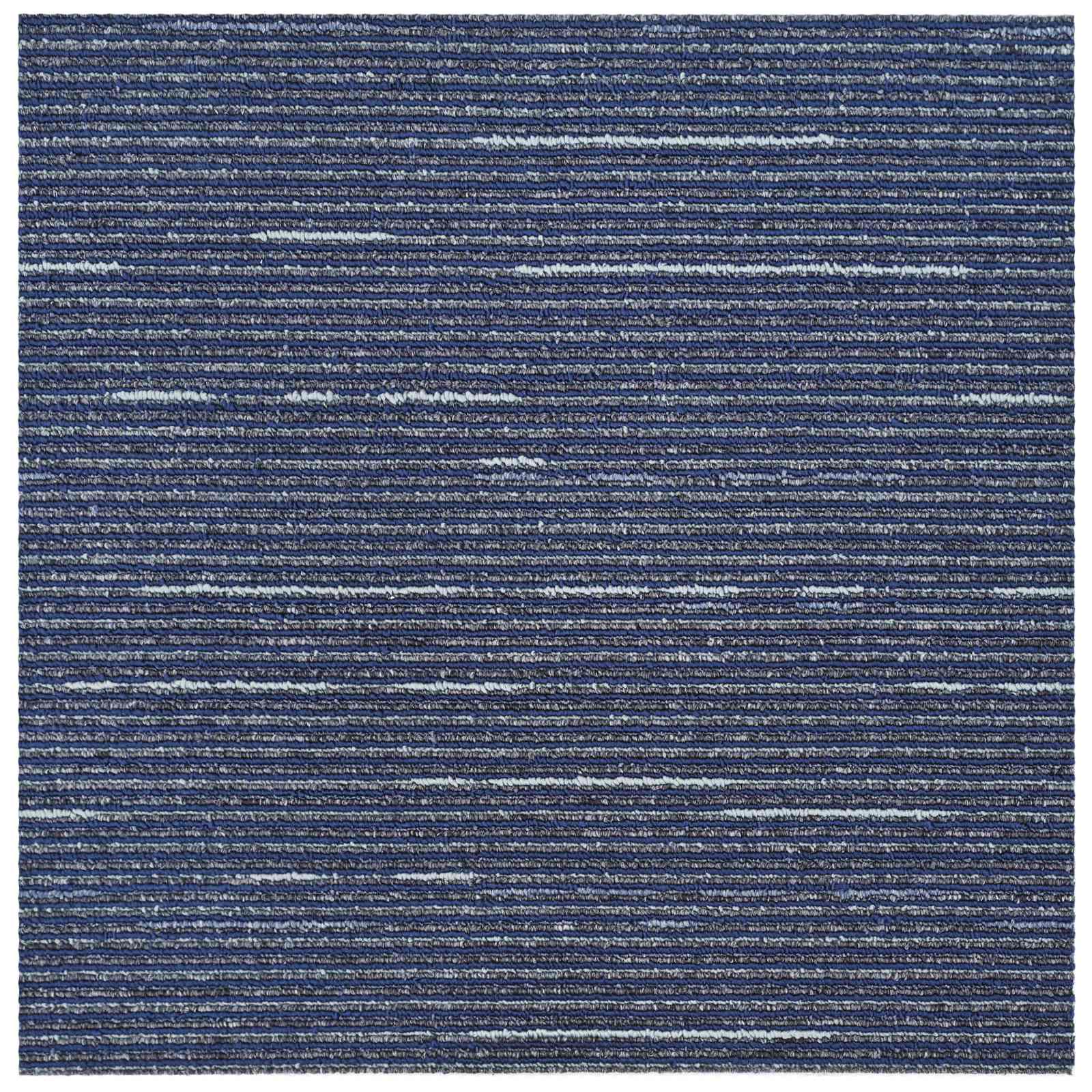 Tæppeflise Stripet Blå 50 x 50 cm 36 pcs PP og Bitumen