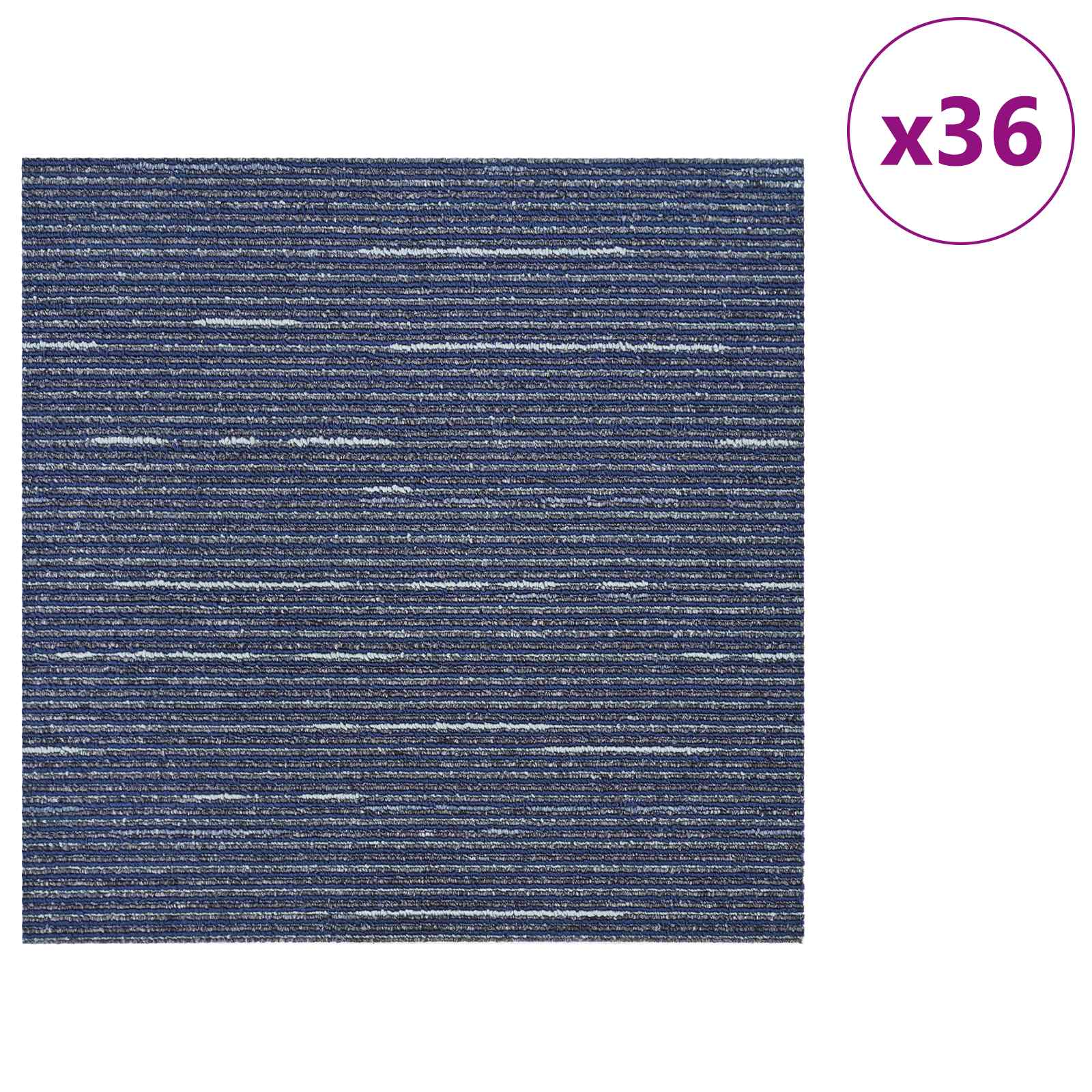 Tæppeflise Stripet Blå 50 x 50 cm 36 pcs PP og Bitumen