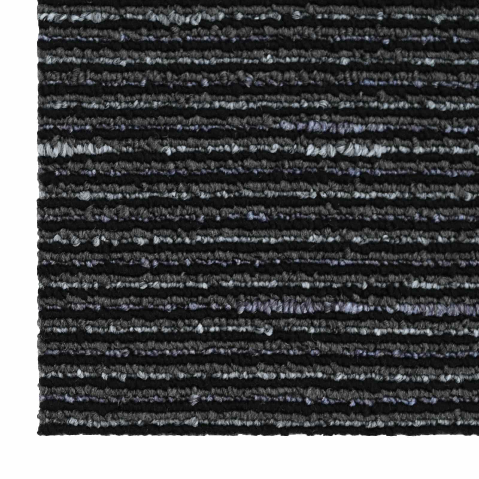 Tæppeflise Stribet Sort 50 x 50 cm 36 pcs PP og Bitumen