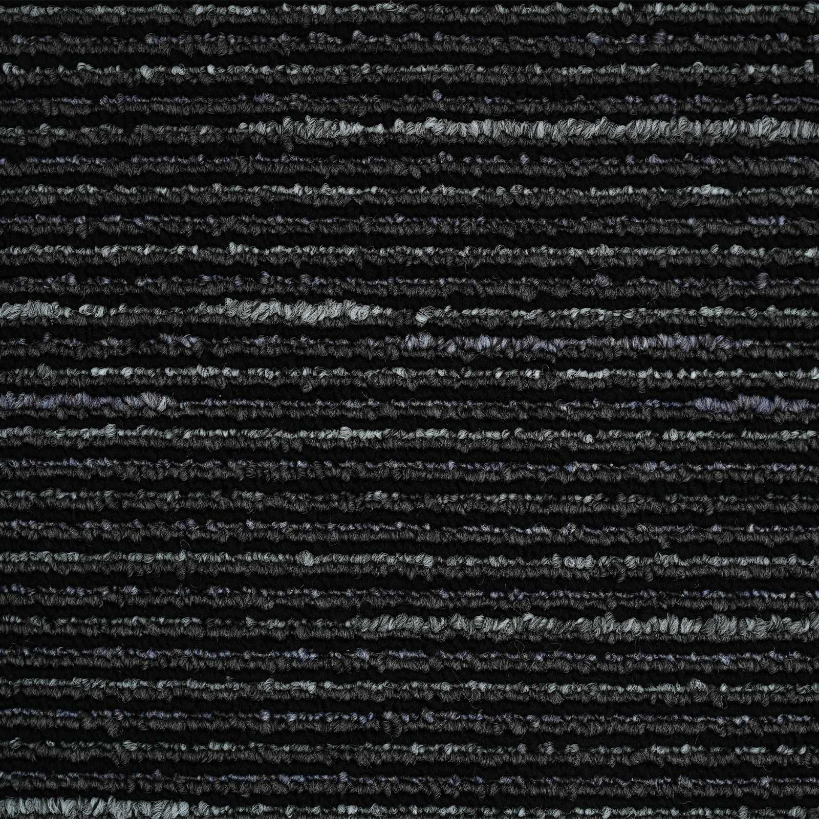Tæppeflise Stribet Sort 50 x 50 cm 36 pcs PP og Bitumen