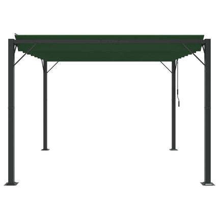 Pergola med louvret tag 3 x 3 x 2,14 m Grøn Stof og aluminium