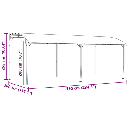 Pavillon 6 x 3 x 2,55 m Grøn Pulverlakeret stål og stof 180 gsm