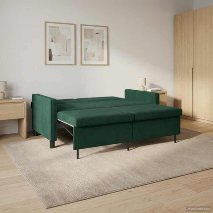 Sovesofa Mørkegrøn Stof