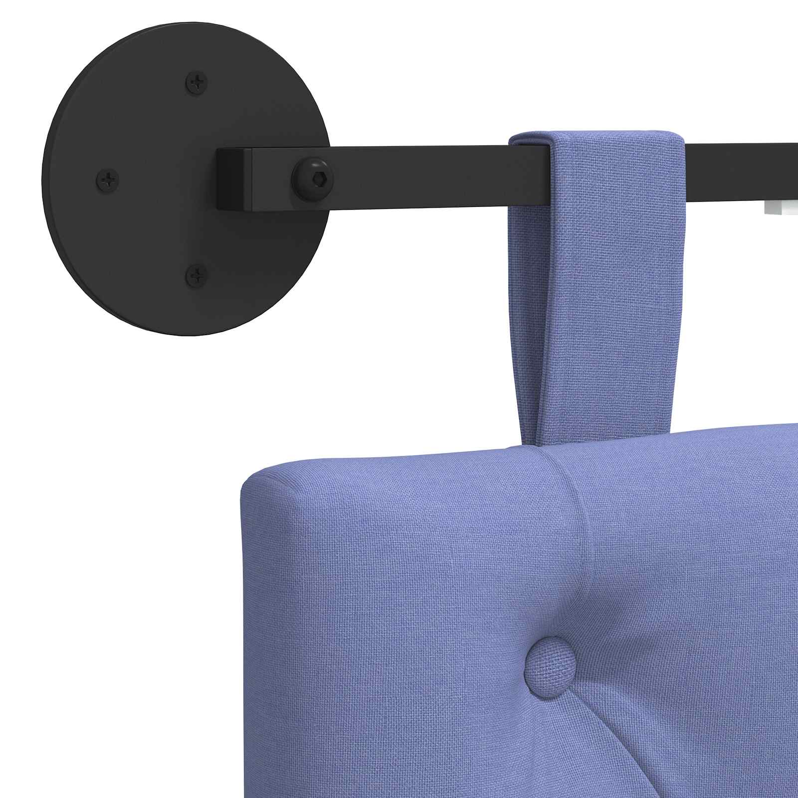 Hængende sengegavl Med LED-lys Jeans blå Stof