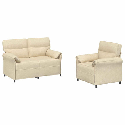 Sofa Sæt 2 stk. Cremefarvet Stof