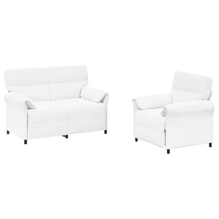 Sofa Sæt 2 stk. Hvid Stof