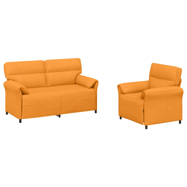 Sofa Sæt 2 stk. Mørk Gul Stof