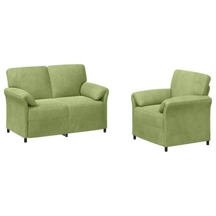 Sofa Sæt 2 stk. Lys grøn Fløjl