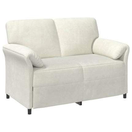 Sofa Sæt 2 stk. Cremefarvet Fløjl