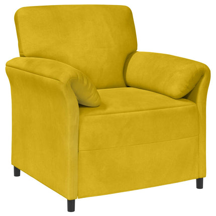 Sofa Sæt 2 stk. Gul Fløjl