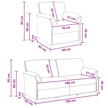 Sofa Sæt 2 stk. Mørkegrøn Fløjl