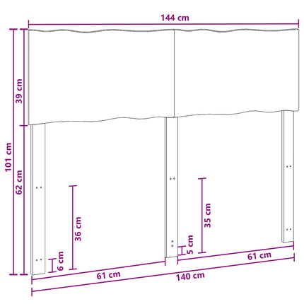 Sengegavl med naturkant ROSTOCK Naturfarvet 140 cm