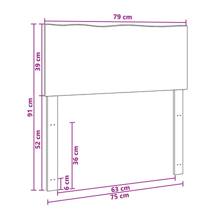 Sengegavl med naturkant ROSTOCK Naturfarvet 75 cm